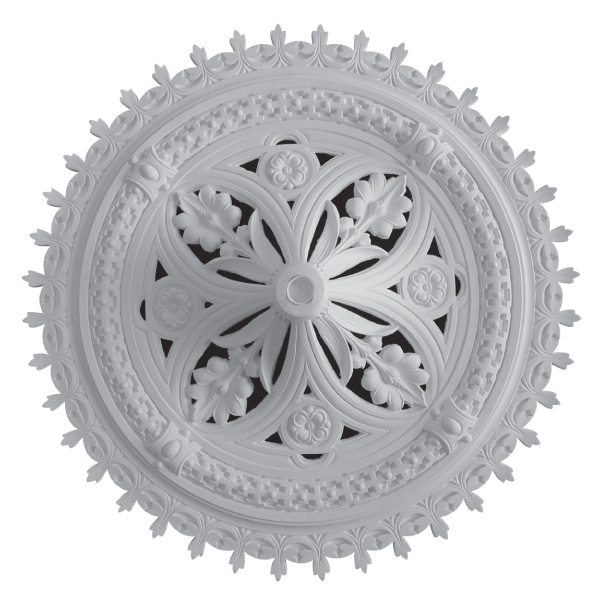 Victorian Ceiling Rose Round Ceiling Medallion, 25cm Outside Diameter PU White Ceiling Rose Polystyrene